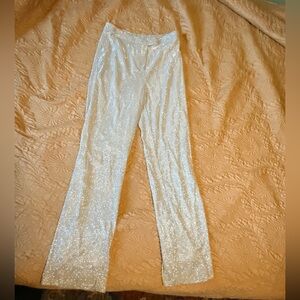 Unbranded Sparkling Silver Glitter Trousers